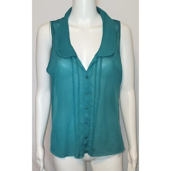 julie's closet Tops - Julie's Closet Sheer Kelly Green Blouse - Size XL